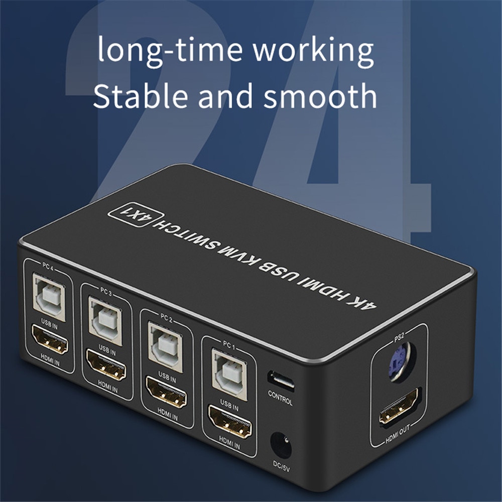 4 Ʈ 4K USB HDMI ȣȯ KVM ġ ó, 4 in 1 ..